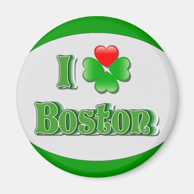 Íman eu amo Boston - Clover (Frente)