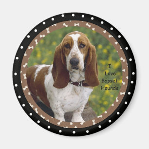 Íman Eu amo cães de Basset Hound
