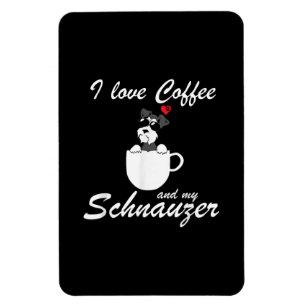 Íman eu amo café e meus amantes de cachorro schnauzer