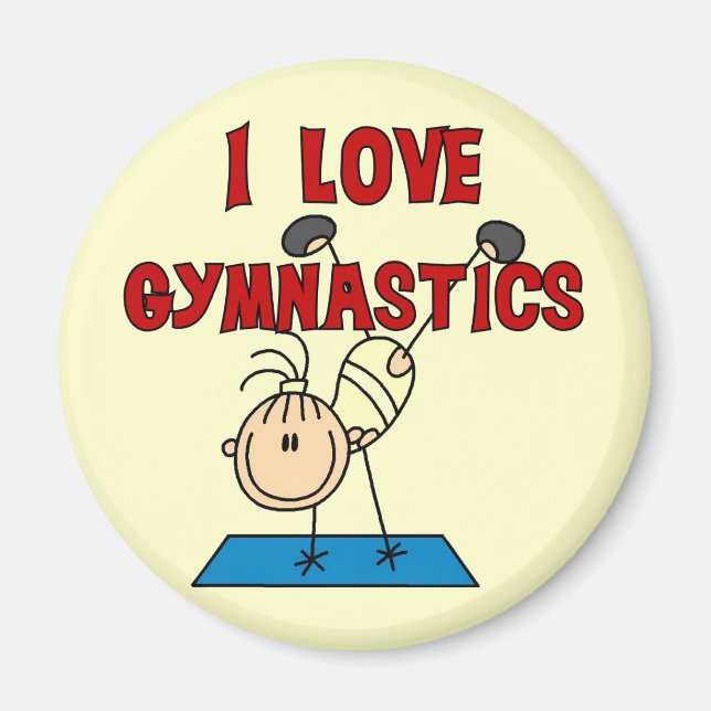 Íman Eu Amo Camisetas e Presentes de Ginástica (Frente)