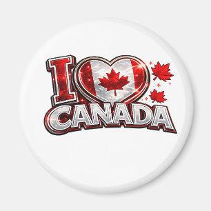 Íman Eu Amo Canadá Fã de Futebol Patriótico Canadense