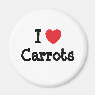 Íman Eu amo Carrots coração T-Shirt