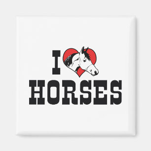 Íman Eu Amo Cavalos Coração - Amante de Cavalos