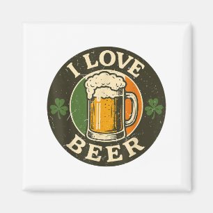 Íman Eu Amo Cerveja Dia de São Patrício Bebendo Irieam