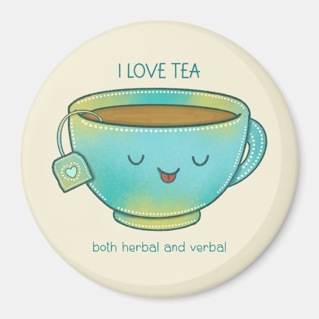 Íman Eu Amo Chá Tanto Herbal Quanto Verbal Amante de Ch (Frente)