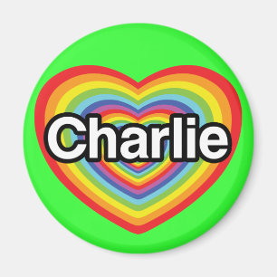 Íman Eu amo Charlie: coração do arco-íris