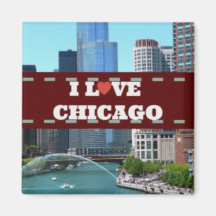 Íman Eu Amo Chicago Cityscape