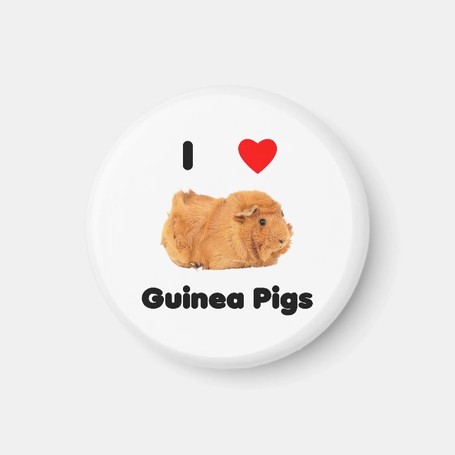 Íman Eu amo cobaias Magnet (Frente)