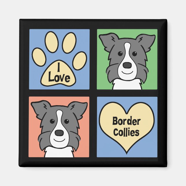Íman Eu Amo Collies Fronteiriços (Frente)