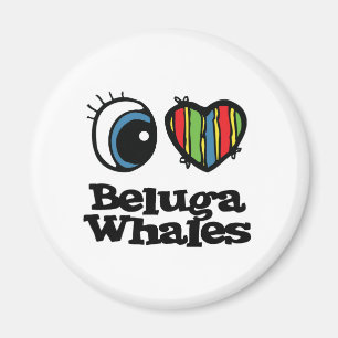 Íman Eu Amo (Coração) Baleias Beluga