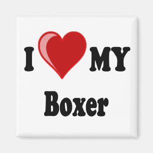 Íman Eu amo (coração) meu cão do pugilista