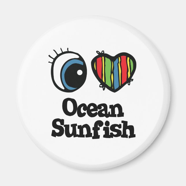 Íman Eu Amo (Coração) Peixe Lua (Frente)