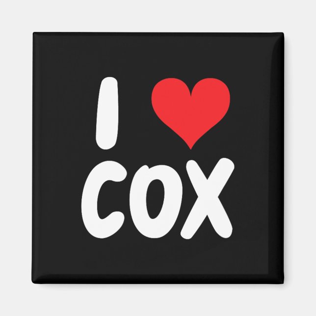 Íman Eu Amo Cox - Coração - Nome  (Frente)