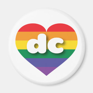 Íman Eu amo DC Orgulho gay Rainbow Heart