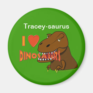 Íman Eu amo desenhos animados Tyrranosaurus Rex dos