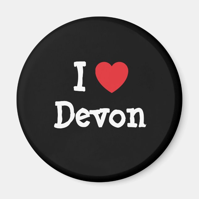 Íman Eu amo Devon coração personalizado (Frente)