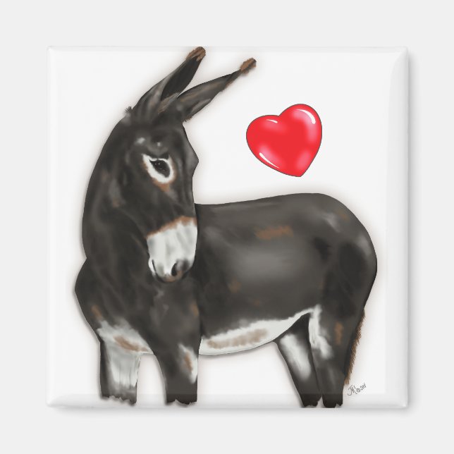 Íman Eu Amo Donkeys Demure Donkey (Frente)