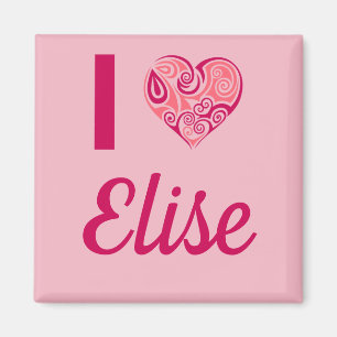 Íman Eu Amo Elise Tribal Heart Magnet