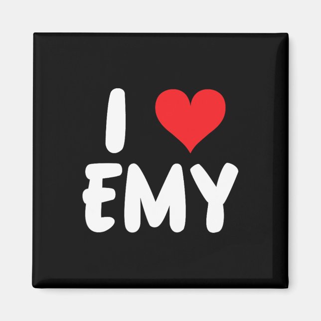 Íman Eu Amo Emy - Coração - Nome  (Frente)