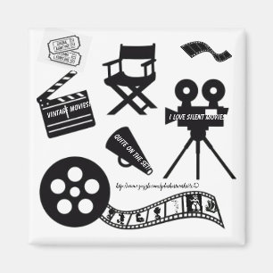 Íman "Eu Amo Filmes Silenciosos" Ímã