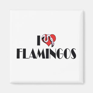 Íman Eu Amo Flamingos de Coração - Amantes de Flamingo