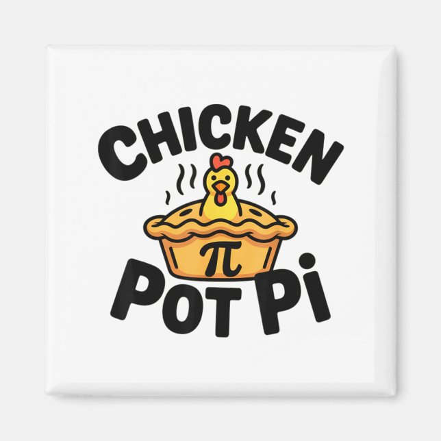 Íman Eu Amo Frango Pot Pi Matemática Comida Trocadilho  (Frente)