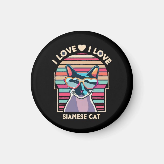 Íman Eu amo gato siamês (Frente)
