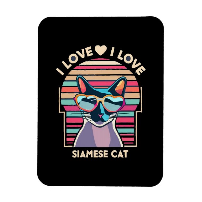 Íman Eu amo gato siamês (Vertical)