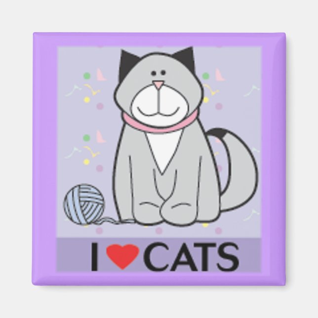 Íman Eu Amo Gatos (Frente)