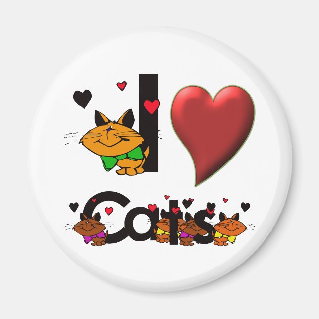 Íman Eu Amo Gatos (Frente)