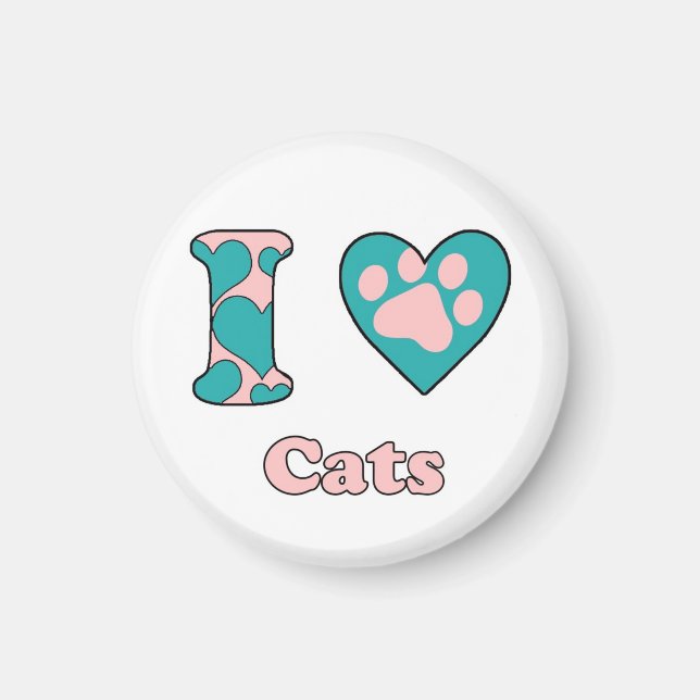 Íman Eu amo gatos (Frente)