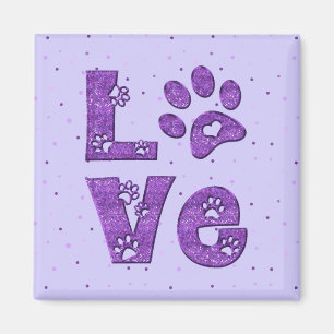 Íman Eu amo gatos - roxo