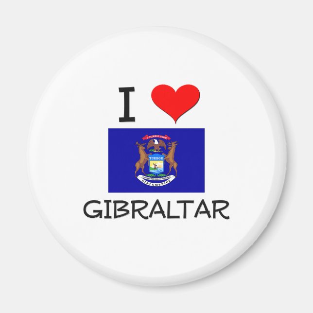 Íman Eu amo Gibraltar Michigan (Frente)