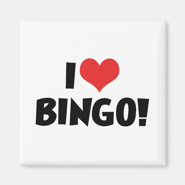 Íman Eu Amo Heart Bingo! - Amantes de Bingo (Frente)