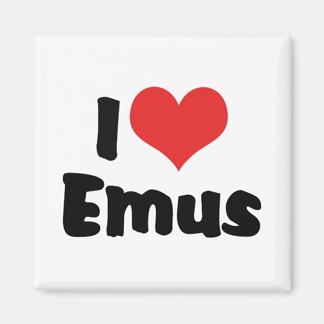 Íman Eu Amo Heart Emus - Emu & Ostrich Lover (Frente)