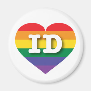 Íman Eu amo Idaho Orgulho gay Rainbow Heart