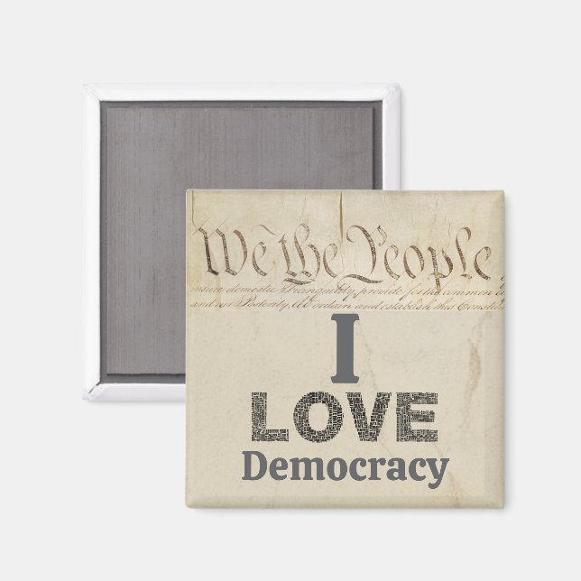 Íman Eu Amo Ímã de Democracia (Front/Back)