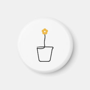 Íman Eu Amo Jardinagem Arte de Linha Única Vaso de Flor