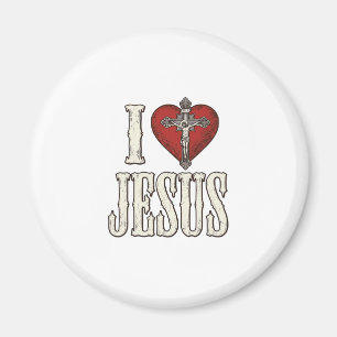 Íman Eu Amo Jesus Desenho de Camisa de Fé com Gravação
