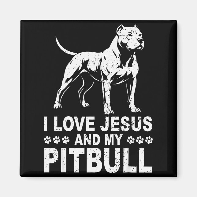 Íman Eu Amo Jesus E Meu Pitbull  (Frente)