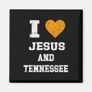 Íman Eu Amo Jesus E Tennessee Camisa Coração Laranja Bo