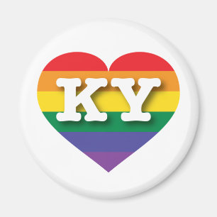 Íman Eu amo Kentucky Orgulho gay Rainbow Heart