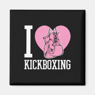 Íman Eu Amo Kickboxing Coração Engraçado Fofo Boxe Arte