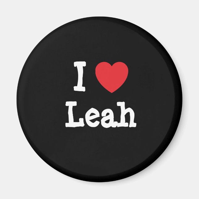 Íman Eu amo Leah Heart T-Shirt (Frente)