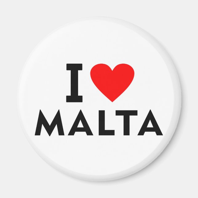 Íman Eu amo Malta como turismo de viagem de coração (Frente)
