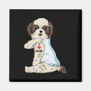Íman Eu Amo Mamãe Tattoo Shih Tzu Mãe Cachorro Sobremes