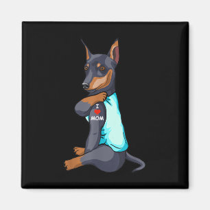 Íman Eu Amo Mamãe Tatuagem Miniatura Pinscher Mamãe Cac