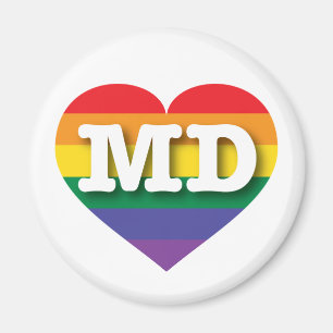 Íman Eu amo Maryland Orgulho gay Rainbow Heart