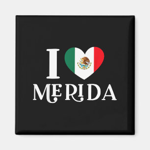 Íman Eu Amo Merida Coração Bandeira do México