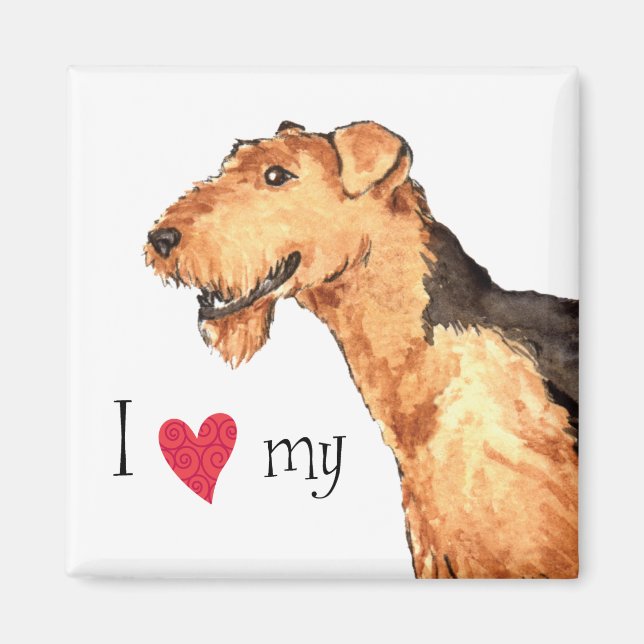 Íman Eu amo meu Airedale (Frente)